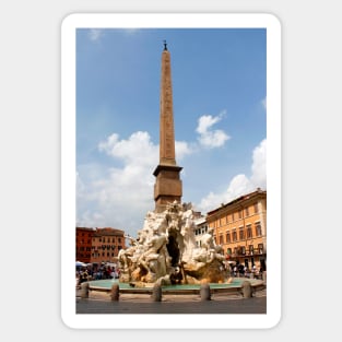 Fountain of the Four Rivers Rome Italy Sticker